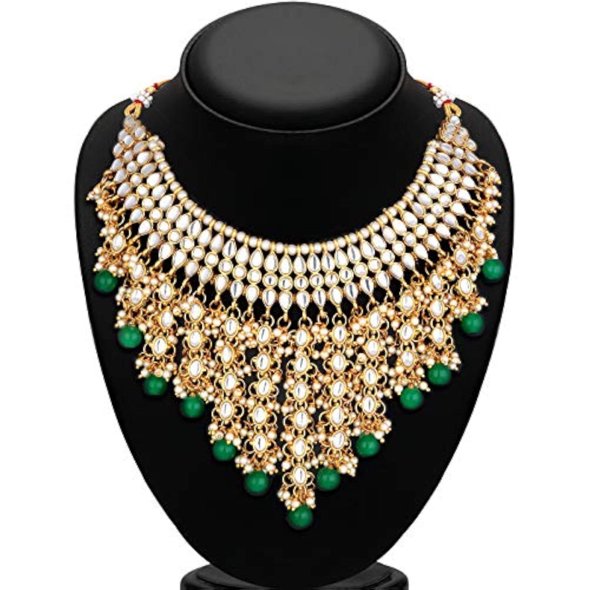 Luxurious Pearl Plated Kundan Choker Necklace Set