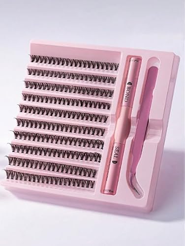 200 piece - 30D Lash Extension Kit Lash Clusters Kit Lash Bond and Seal Waterproof Individual Lashes Kit DIY Lash Extension Kit Lash Tweezers Eyelash Bond and Seal