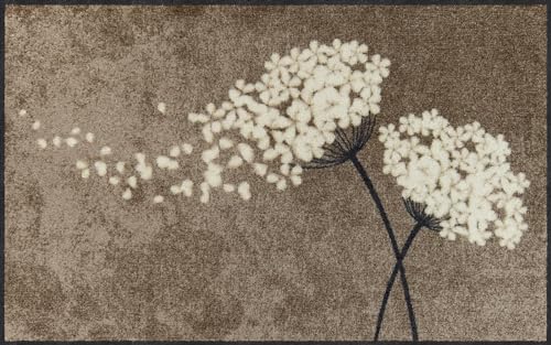Salonloewe Fußmatte waschbar Wishfull Blossom taupe 75x120 cm Läufer Schmutzfang-Teppich...