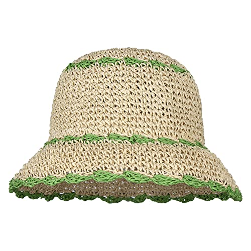 Minache Gorro de Paja con Ala Ancha Color Beige miniatura 1