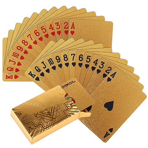 Vijiv 2 PCS Luxury Gold Poker Playing Cards Deck