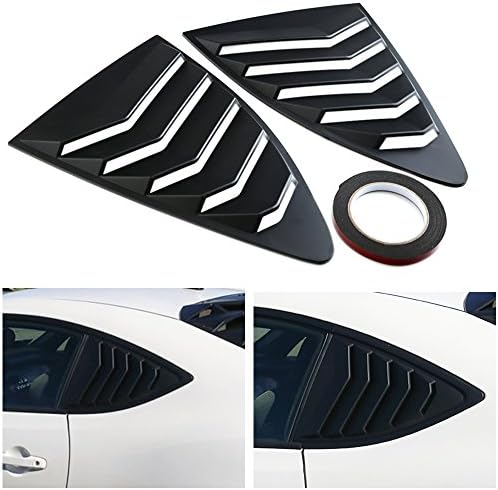 Aishun Dtouch Racing 2 Piece ABS 2 Piece Window Left/Right Racing Style Rear Side Window Vent/Louvers Compatible with 2013-up Scion FR-S Subaru BRZ and Toyota 86 (631# Matte Black)
