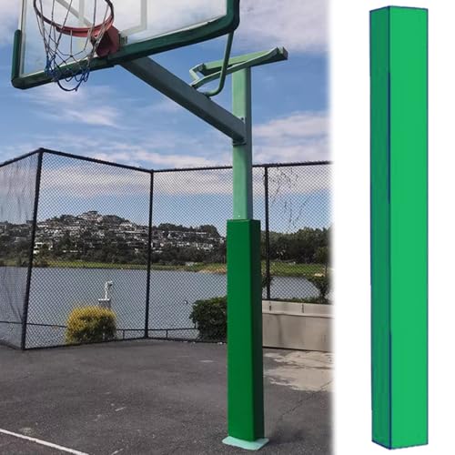 Odporna na warunki atmosferyczne podkładka na kijki do koszykówki – kwadratowa 18 cm, zdejmowana poduszka na słupki garażowe i obręcze 90–185 cm, ochrona przed uderzeniami dla bezpieczeństwa i