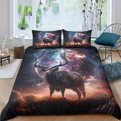 Housse de couette wapiti parure de lit 2 personnes imprimé 3D