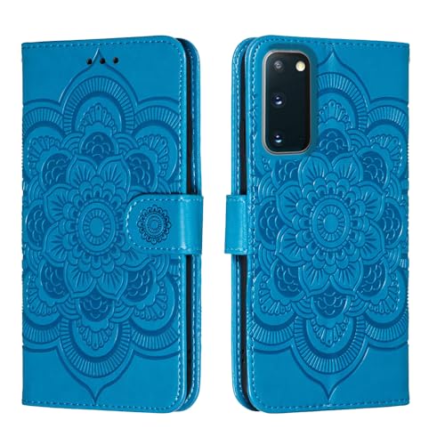 shingtomua for Samsung Galaxy A03s Case Wallet with Card Holder Kickstand Magnetic Soft Leather Flip Fold Case for Samsung A03s Cover (Blue)