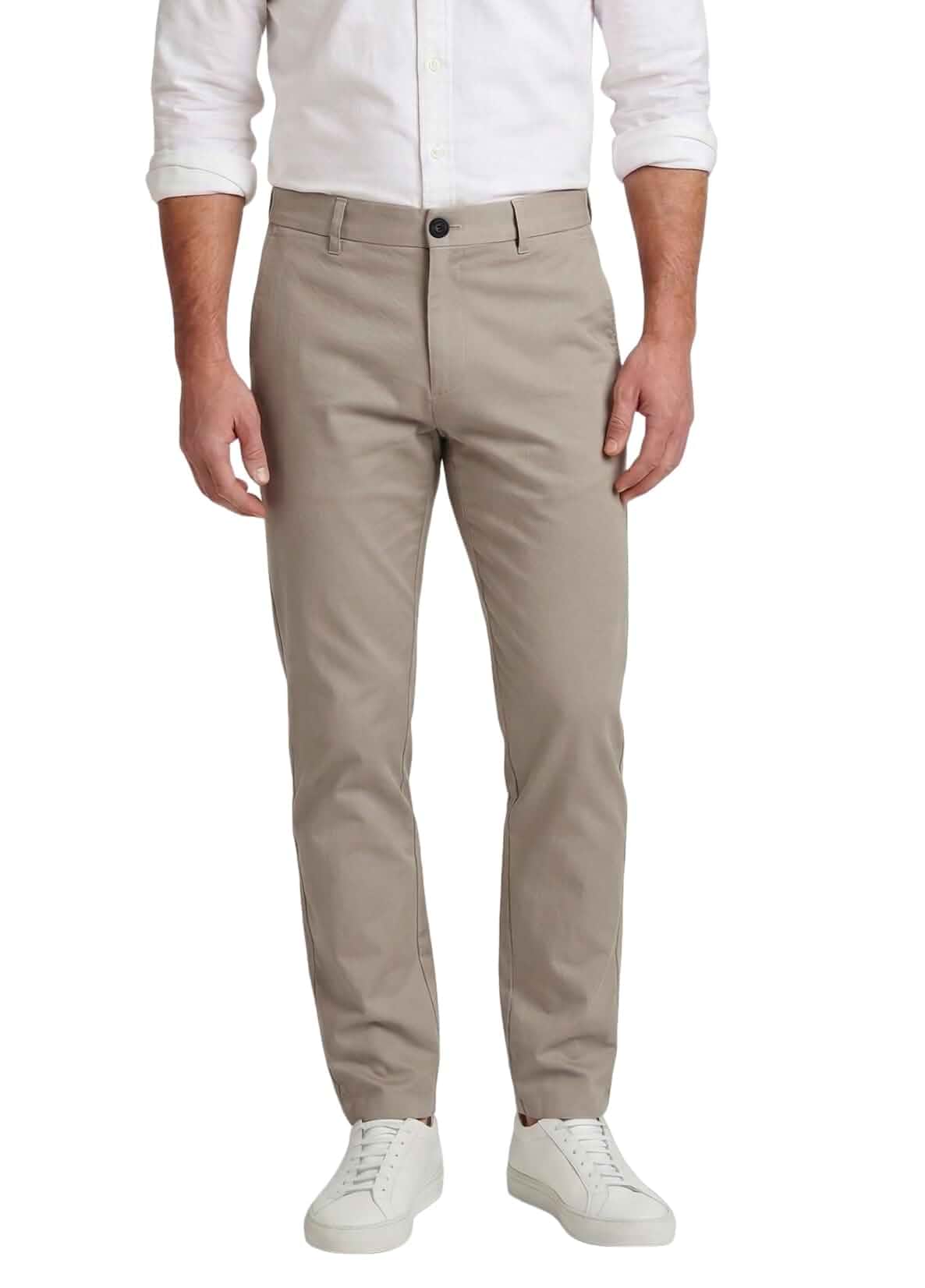 Plaid&Plain Men’s Slim Fit Khaki Pants Men’s Tapered Chino Pants