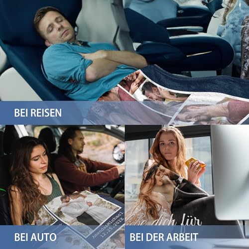 Easycosy personalisierte Decke für Paare - Geschenke für Sie Frauen Benutzerdefinierte Bild ersonalisierte Foto Kuscheldecke für Freundin… – Ansicht 6
