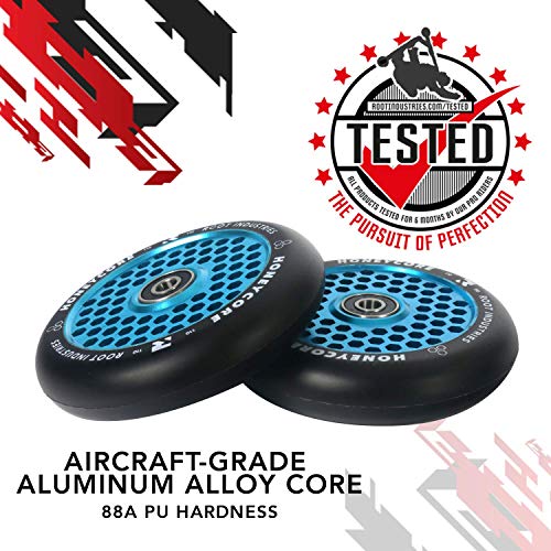 110Mm Honeycore Wheels - Black/Blue #TOP4