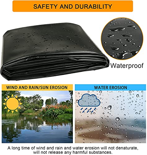 20 X 30 Feet Pond Liner 20 Mil, Ldpe Pond Skins For Fish Ponds Stream Fountain Water Garden, Black Waterfall Backyard Koi Pond Liner, Easy Cutting Underlayment Pond Lin #TOP5
