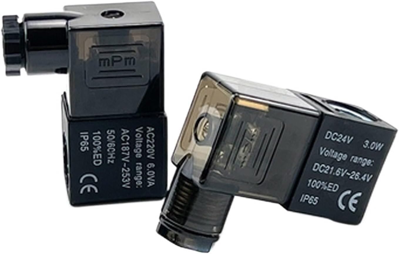 1 pcs Pneumatic Air Solenoid Coil Valve Coil Black DC12V DC24V AC110V AC220V for 4v210-08 2v025(DC24)