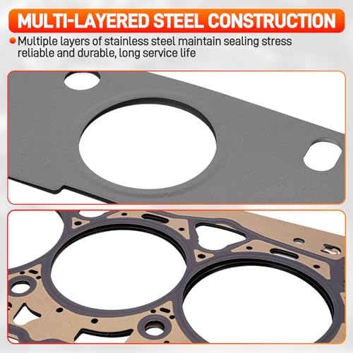 Image of 2.0T Intake Exhaust Valves & Cylinder Head Gasket Set with Bolts Compatible with 2009-2015 VW CC Jetta Eos Tiguan GTI Passat, Audi A3 A4 A5 A6 Q5 TT 2.0L L4 Engine Replace# 06D109601M 06D109611H
