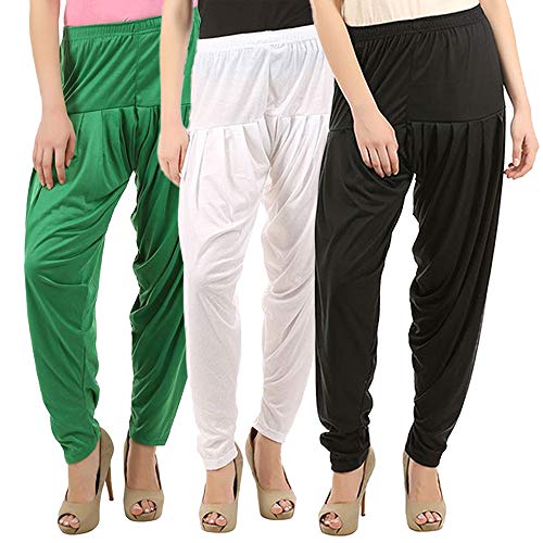 Image of Buy That Trendz Patiala Pants for Women 3 Combo Womens Viscose Relaxed Pants Pack of 3