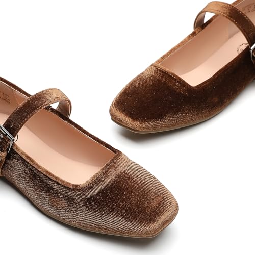 Image of Trary Mary Jane Shoes Women Woven Flats for Women Dressy Ballet Flats Squared Toe Mary Jane Flats Shoes