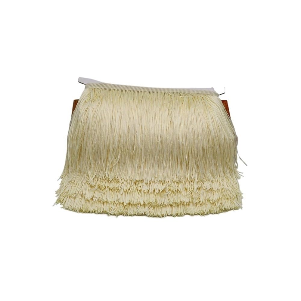 Nappe in pizzo con frange per tende, abiti, frange, per cucito, passamaneria, accessori per indumenti (beige)