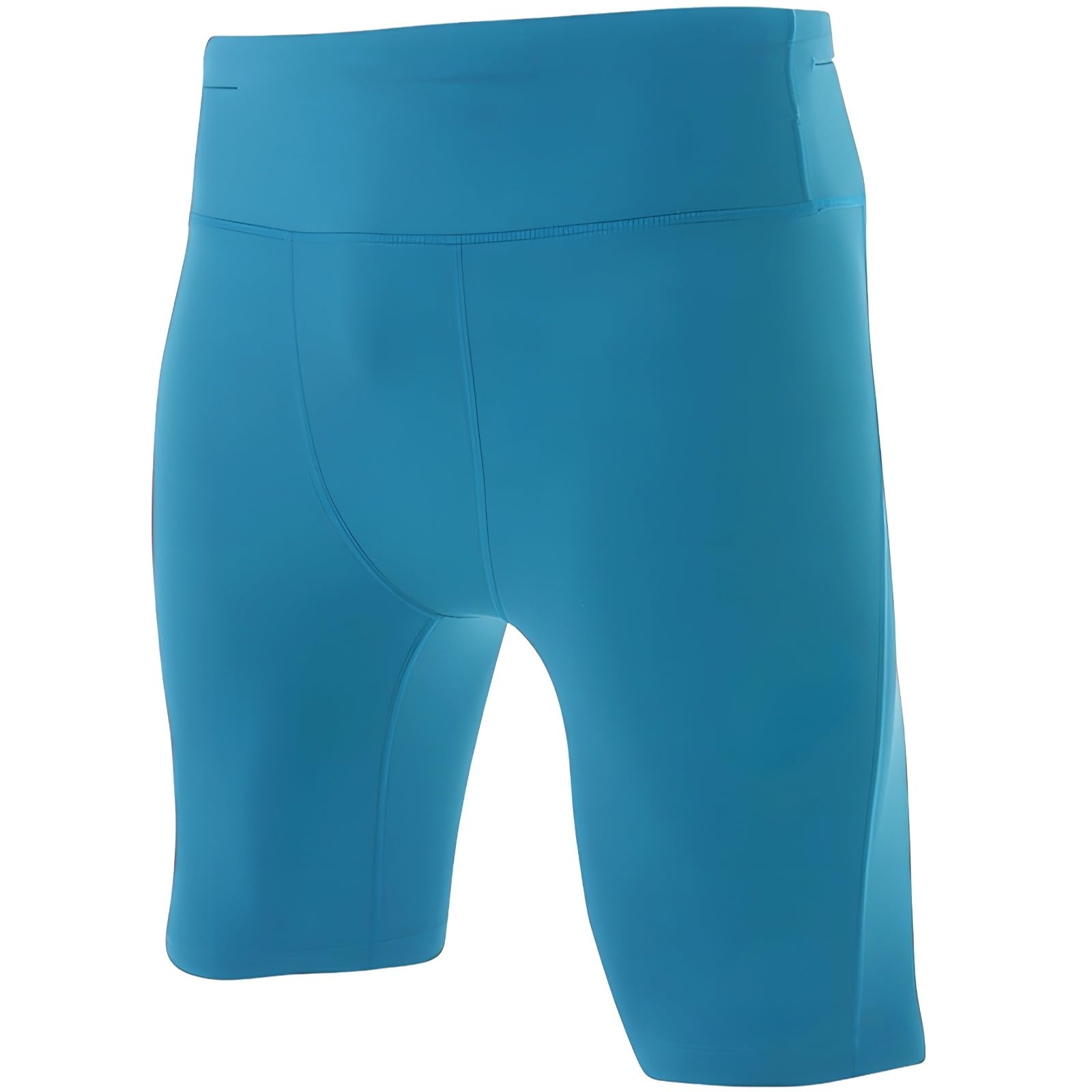 Short de Sport pour Homme, Short ajusté et Short de Course, Coupe près du Corps, Taille Haute, en Nylon et élasthanne Respirant, pour l'entraînement et Le Quotidien, Bleu