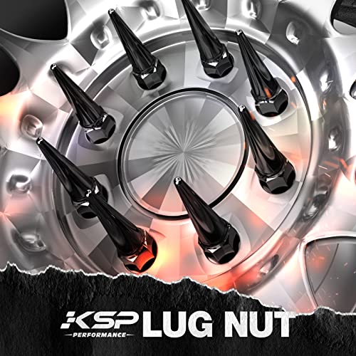 Ksp M14X1.5 Spike Lug Nuts Black 32Pcs ，14 Mm X 1.5 Bulge Acorn Lug Nuts Wheel Accessories Compatible With Chevy Silverado 1500 Ford F150 Gmc Sierra 1500，Incidental 1 Socket Key- Fit #TOP4