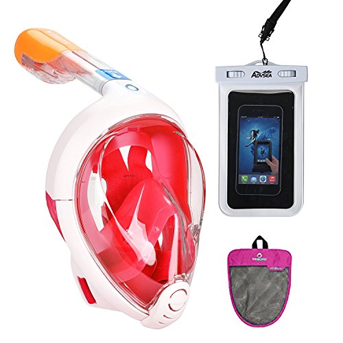 ADVSEA TRIBORD/SUBEA Easybreath Full Face Snorkel Mask (Pink S/M)