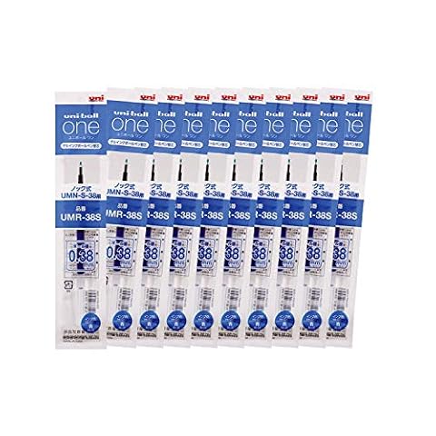 uni Ink Refills for One P - One F Gel Pens • 0,38 mm • Blue Ink • Zestaw 10 sztuk [UMR-038S]