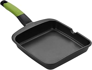 BRA Prior Grill asador liso, 28 cm, aluminio fundido con antiadherente, apto para todo tipo de cocinas incluida inducción
