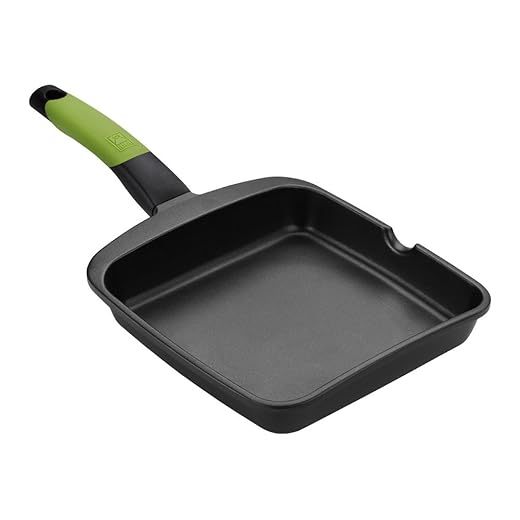 Asador Prior 28Cm - Bra En Oferta Bra Prior - Grill Asador Liso, 28 Cm, Aluminio Fundido Con Antiadherente Teflon Innovations, Apto Para Todo Tipo De Cocinas Incluida Inducción