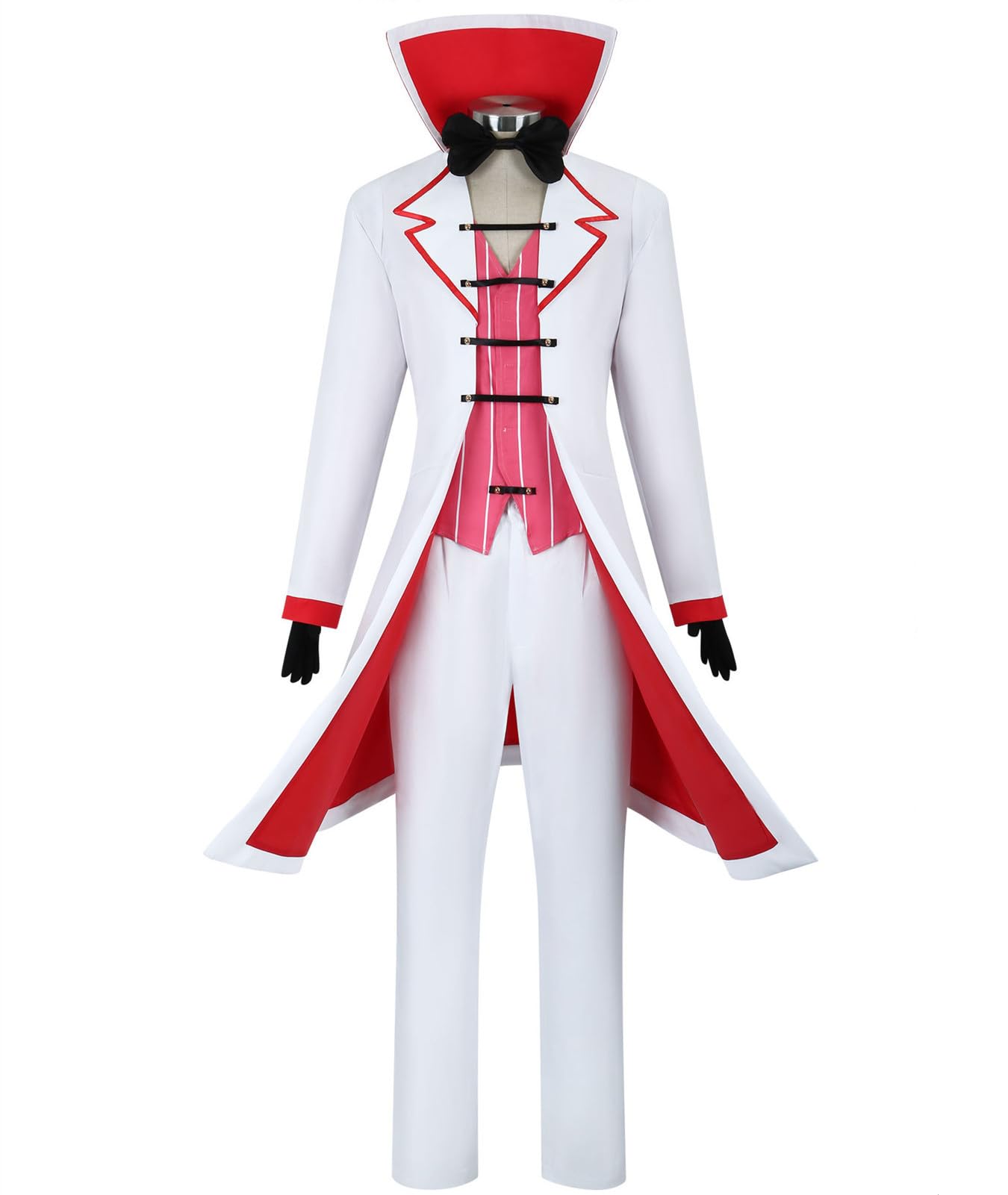 Disfraz de anime blanco para hombre, chaqueta larga, chaleco y pantalón, disfraz de Halloween