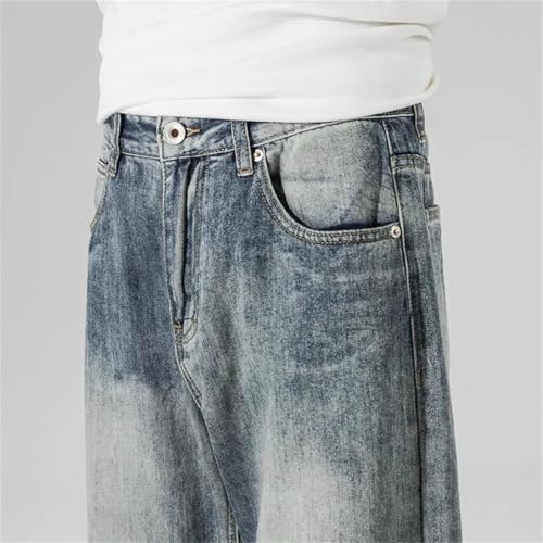 Men's Harem Style Loose Fit Jeans Fall Wide Leg Straight Denim Trousers Streetwear Retro Look Plus Size4