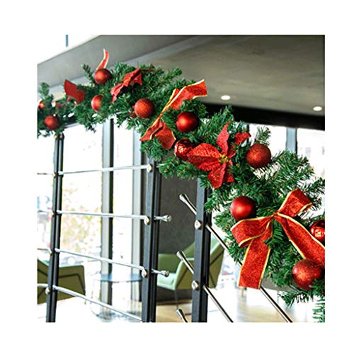 Couronne de Noël de 2,7m pour décoration extérieure et cheminée avec guirlande lumineuse à piles