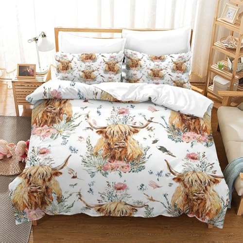 Housse de couette Highland 140x200 microfibre florale pour lit ado - 3