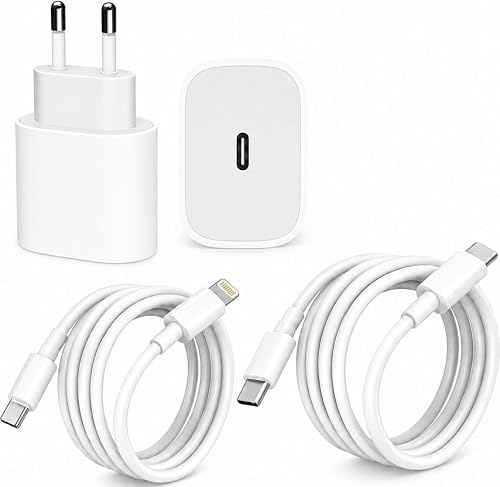Type-C to Type-C Fast Charger PD, 2 x 1m Cables, USB-C & Lightning Cable | Type-C to USB-C, Lightning