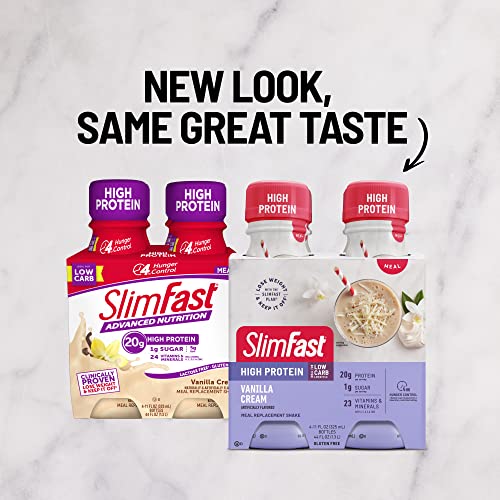 Slimfast Advanced Nutrition High Protein Meal Replacement Shake, Vanilla Cream, 20G Of Ready To Drink Protein, 11 Fl. Oz Bottle, 4 Count (Packaging May Vary) #TOP5