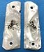 Colt 1911 Grips White Pearl Silver Horse