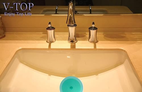 Vista 31 de V-TOP Tapón de drenaje de bañera, paquete de 2 tapones de silicona grandes de 6 pulgadas, tapón de succión plana para cocina, baño y lavandería