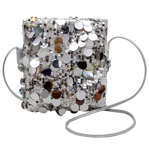 Pochette paillettes argentées avec zip pour ne plus perdre vos affaires