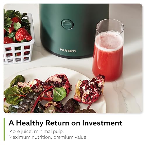 Hurom H320 Cold Press Juicer Machine, Easy to Clean Masticating Slow Juicer, Coarse Strainers, Self-Feeding, Hands Free, Family Size, Quiet Motor, Easy Assembly (Kale/Dark Green) by Hurom - Image 4