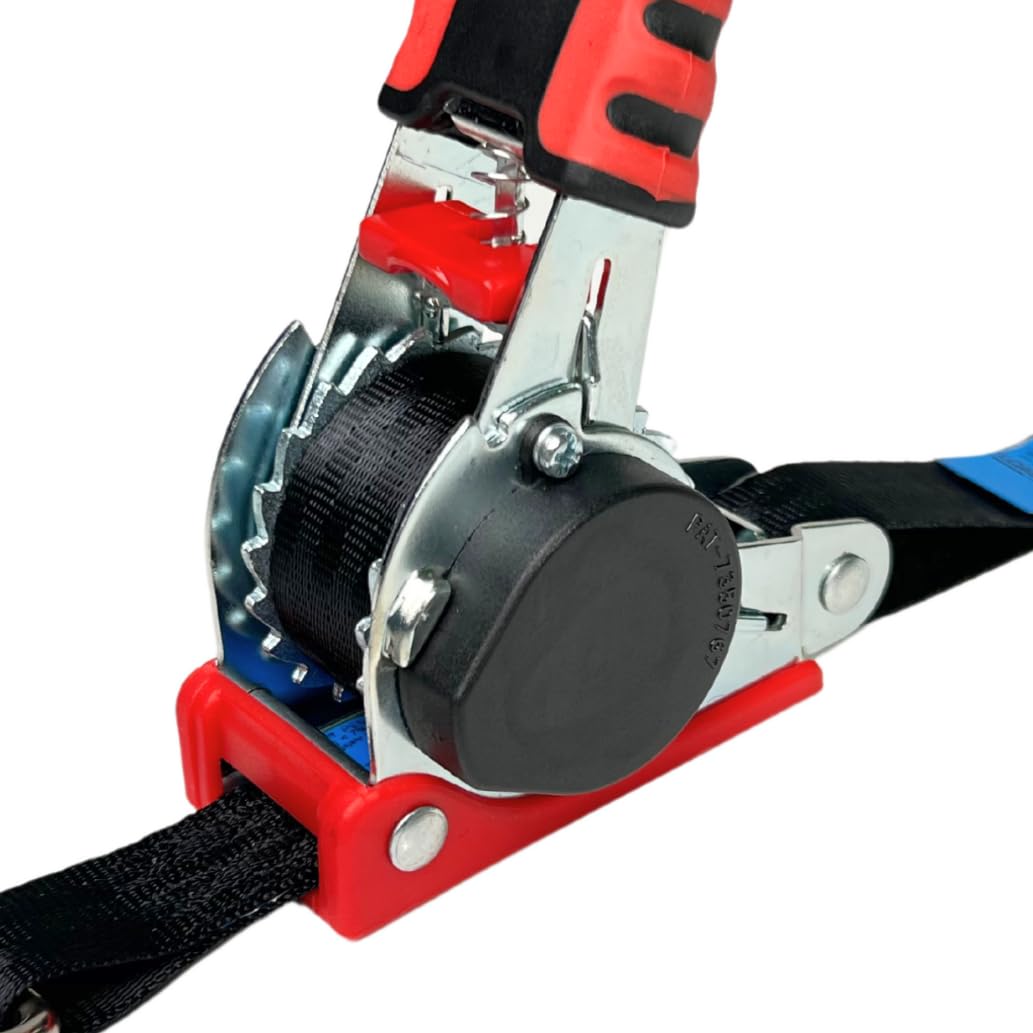 4 x Automatik Spanngurt mit Aufrollmechanismus Automatischer Zurrgurt mit Fittingen für Airlineschiene schwarz 2 Meter x 25mm 125 daN selbstaufrollend