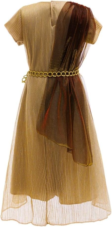 Dressy Daisy Roman Greek Goddess Costume Toga Dress Ancient Myths Outfit Set with Accessories for Toddler Little Girls