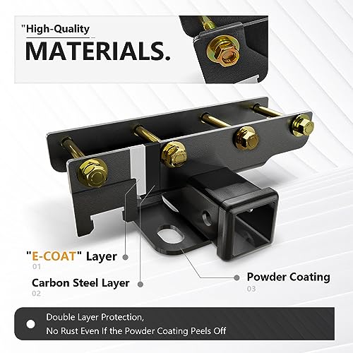 image for YZONA Tow Hitch 2 Inch, for Jeep Wrangler Hitch Trailer Kit with 4-Pin