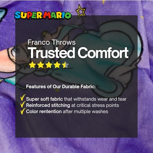Image of Super Mario Rosalina Gaming Kids Bedding Super Soft Plush Throw Blanket, 46 in x 60 in, (Officially Licensed Product)