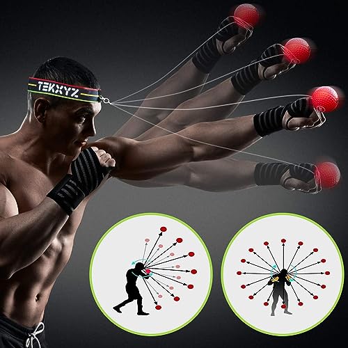 TEKXYZ Reflexball mit Zähler-App Online-Community Boxbälle Perfekt Reaktion Beweglichkeit Schlaggeschwindigkeit Kampfgeschick Hand-Auge-Koordination Geschenk alle