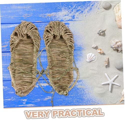 GALPADA Natural Woven Grass Shoes Fashion Breathable Retro 80s Style Unique Beach Shoes Craft Sandals for Men and Women Summer Use2
