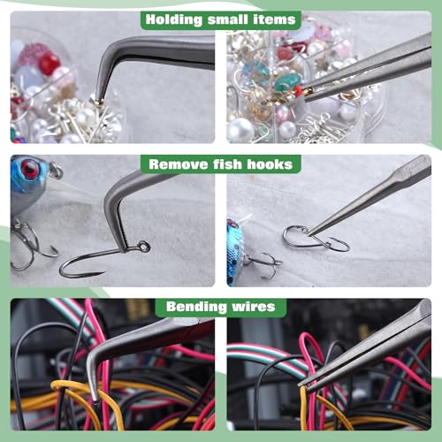 SPEEDWOX 2 peças de mini alicate de ponta dobrada com dentes e alicate de ponta de agulha para fabri