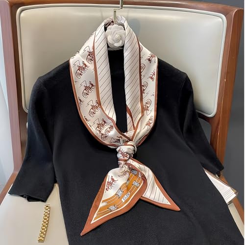 Image of Head Hair Scarf for Women,Silky Long Headscarf Purse Bag Scarfs for Handbag Fashion Satin Neck Scarves Accessories