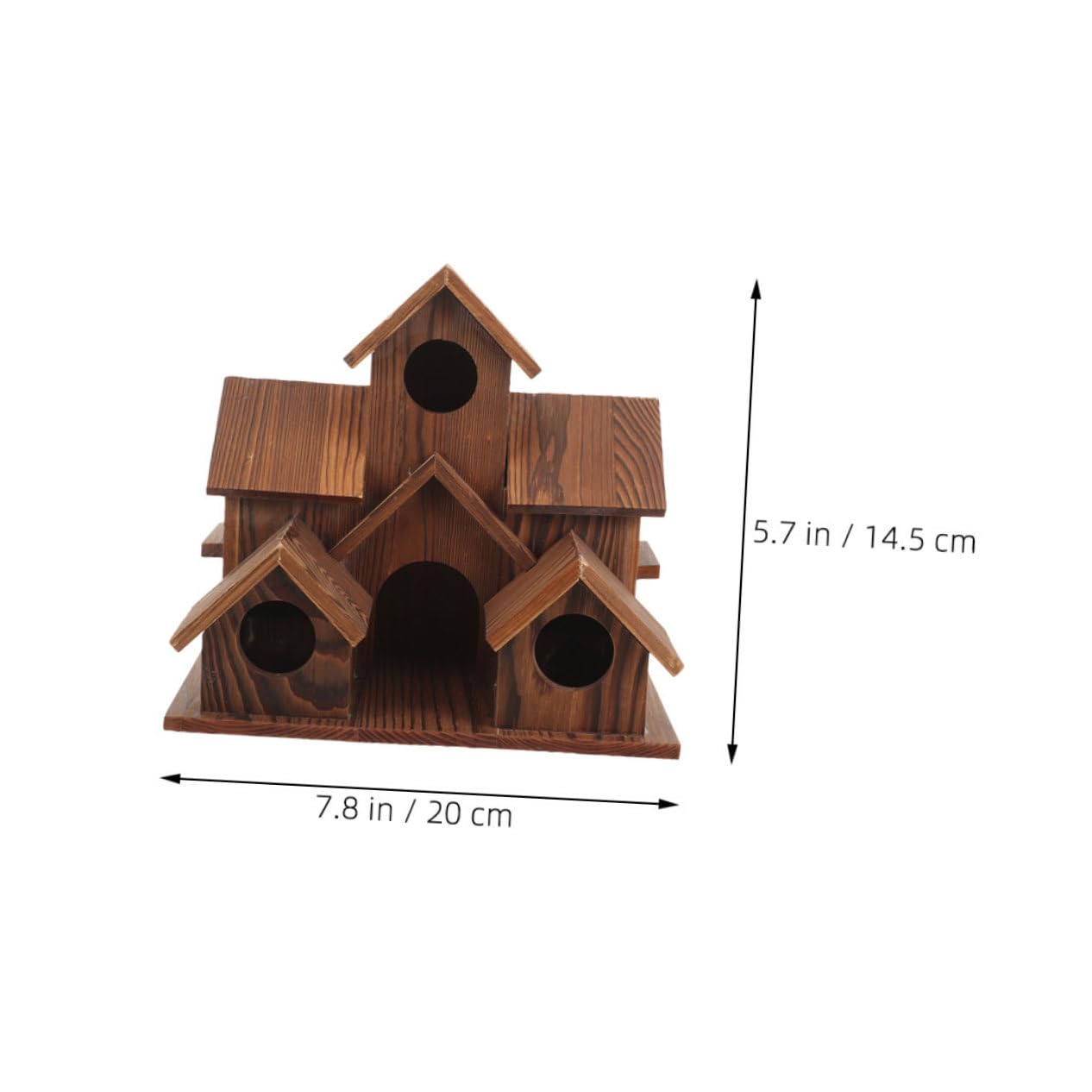 2 Piezas Casitas de Madera Rústicas para Pájaros Comedero y Nido Exterior Resistente al para Jardín y Patio Decoración Natural para Aves
