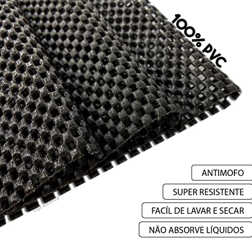 4 Jogo Americano PVC Antiderrapante Flex Resistente Preto