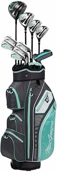 MacGregor Golf Womens DCT3000 Premium Graphite Irons Graphite Woods Golf Club & Cart Bag Package Set Men Right Handed Navy/White