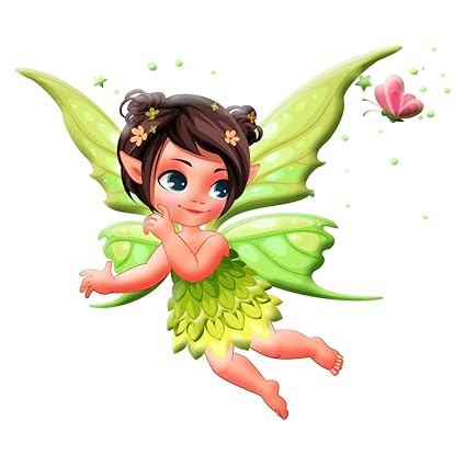 AH Decals Multicolor Fairy wallsticker for Kids Room Large Size 60x52cm