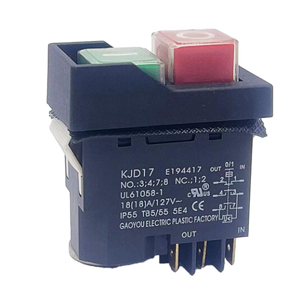 KJD17 - Interruttore a pressione elettromagnetico di avviamento, 6 , 18 A, AC127 V, IP55, impermeabile, facile da usare