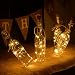 kingleder Wine Bottle USB Rechargeable LED Cork Light String, USB Powered LED Accent Light for Bedroom Living Room Wedding Party Decoration(4 Pack, Warm White)
