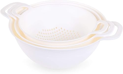 Miniatura 2 de Mintra Home Coladores 3 unidades, (surtido de 3 unidades, blanco), (3 paquetes incluye 3 tamaños surtidos), colorido, frutas, verduras, pasta,