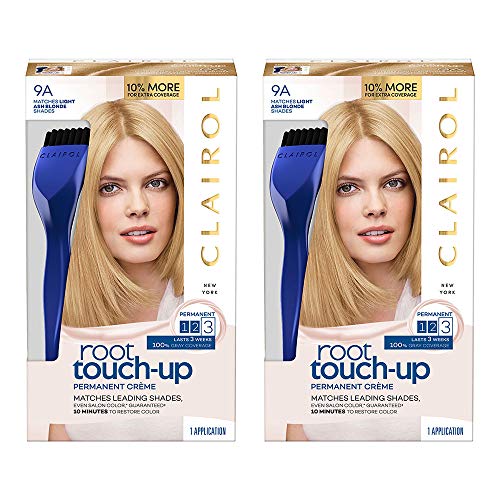 Clairol Root Touch-Up Permanent Hair Color Creme, 9A Light Ash Blonde, 2 Count